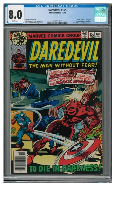 Daredevil #155 (1978) Bronze Age Black Widow CGC 8.0 White Pages U988