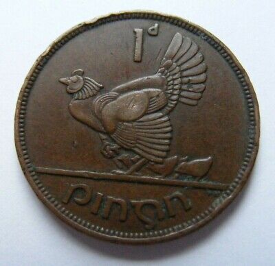 1942 One Penny Irish Coin Old Ireland 1d Good Details 80th Birthday Gift