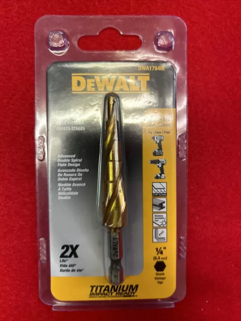 DeWalt DWA1784IR 3/16" - 1/2" Impact Ready Step Drill BIt