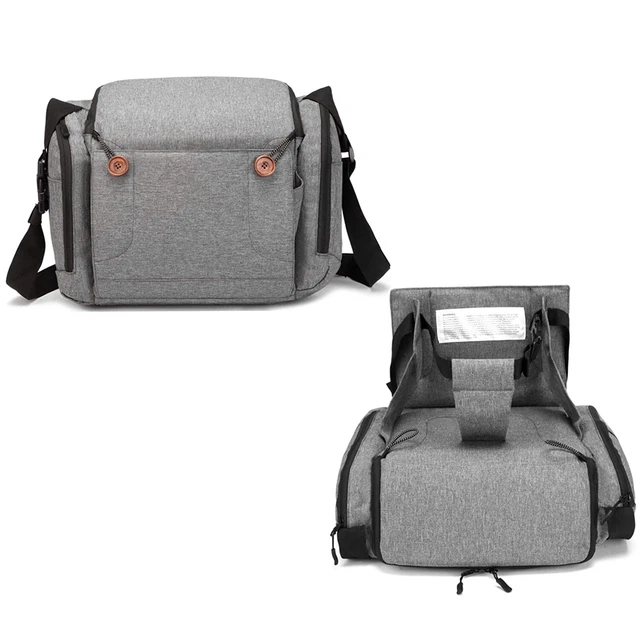 Large Baby Diaper Bag Organizer Nursery Bag Pregnancy Gray - White Polka Dots