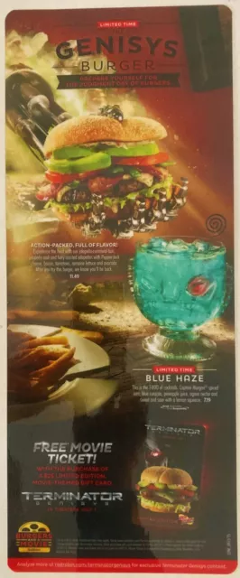 Terminator Genisys 2015 Red Robin Menu Insert