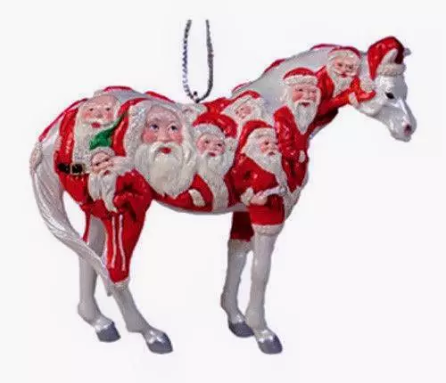 2005 Ritirato Sentiero Di Dipinta Pony Grande Rosso Babbo Natale Ornamento 12325
