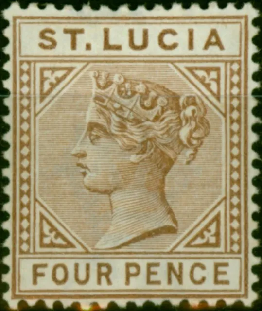 St Lucia 1891 4d Brown SG48 Fine & Fresh LMM