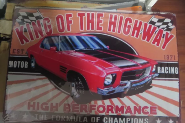 king of the highway metal sign MAN CAVE vintage style car sign brand new