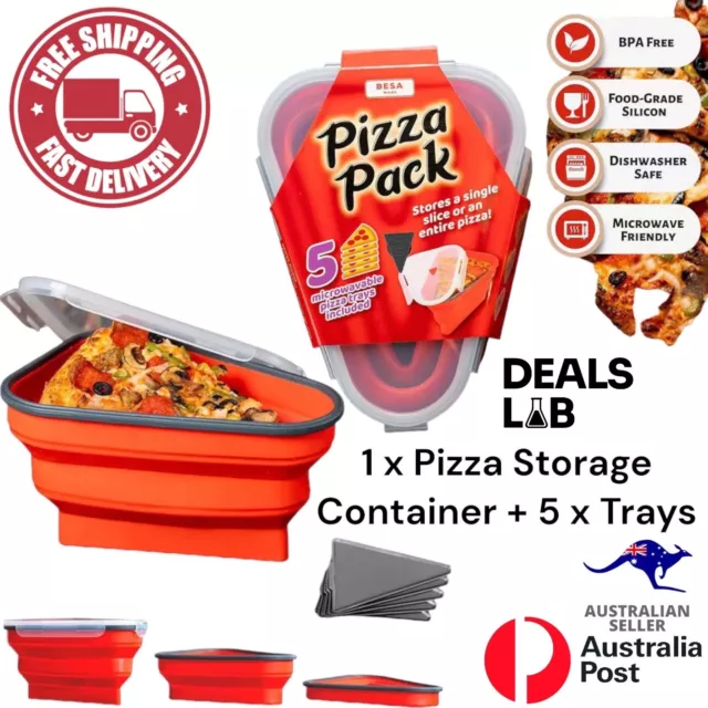 Reusable Silicone Pizza Box Collapsible Triangular Pizza Storage Container