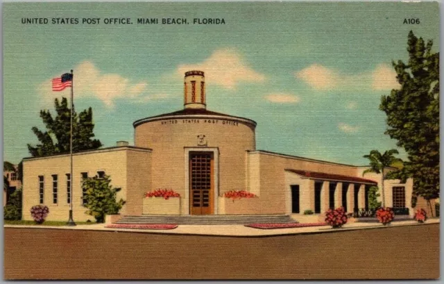 Vintage 1940s- Miami Beach Auditorium, Miami, Florida Postcard (UnPosted)