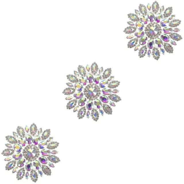 3 Pieces Hot Glue Bottom Cloth Sticker DIY Clothing Patches Decorative Coat