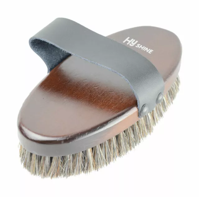 HyShine Deluxe Horse Hair Wooden Body Brush-Large