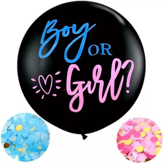 MEGA Bundle Gender Reveal Ballon Girlande Party Babybox girl boy rosa blau 2