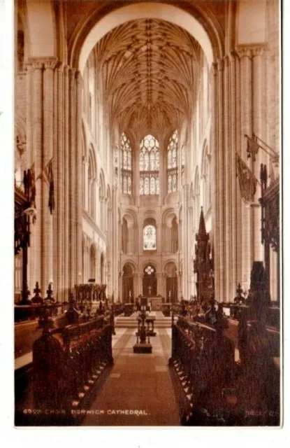 Norwich - The Cathedral Choir B&W Postcard