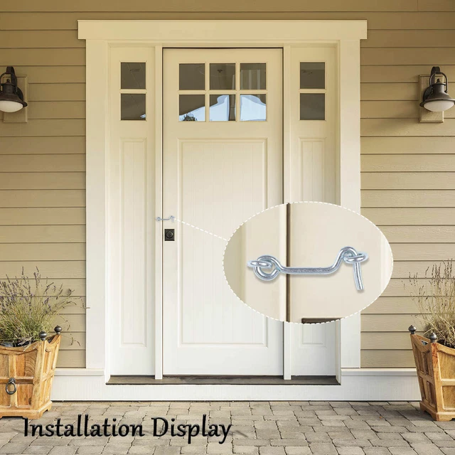 Cabin Hooks Eye Latch Privacy Hook with Screw for Window Slide Barn Shed Door