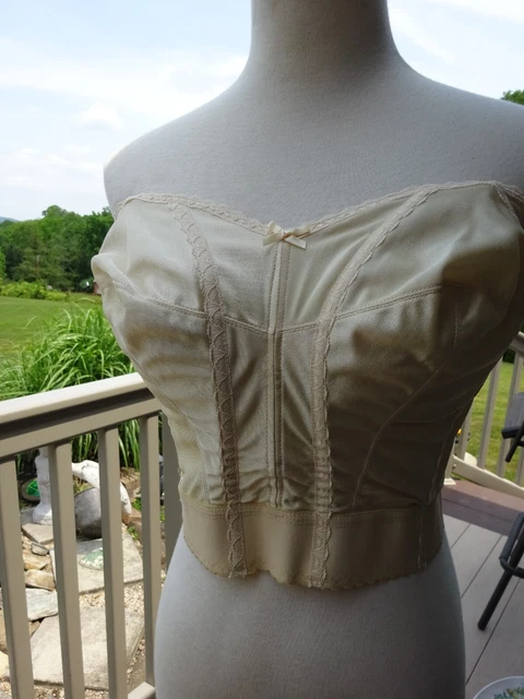Vintage Promise by Poirette lingerie Underwire strapless Longline Bra 38 840DD