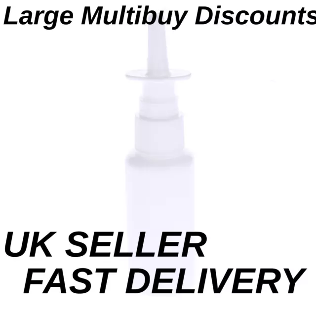 100 x 10ml Empty Nasal Pump Spray Plastic Bottle Refillable Fine Mist Sprayer UK