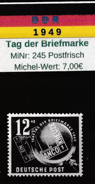 DDR 1949 MiNr: 245 postfrische Einzelmarke Tag der Briefmarke