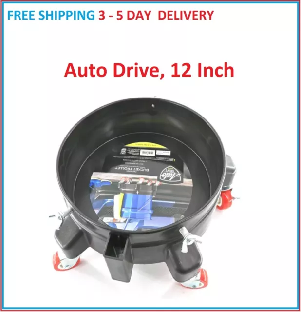 Heavy Duty 5-Gallon Auto Drive Durable Bucket Dolly Mop Wash Drum Cart Rolling