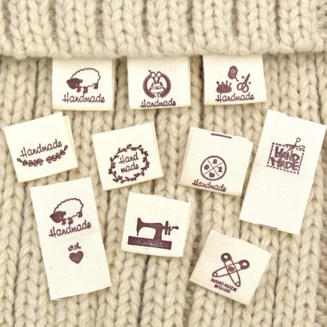 50Pcs Personalized Craft Labels Sew in Fabric Clothing Labels Loop Labels Tags