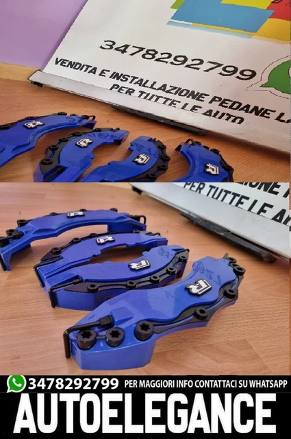 Vw Set Cover Copri Pinze Freni Anteriori & Posteriori Look Rline R -11- Blu