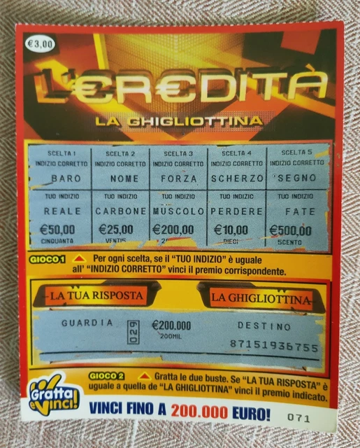 Gratta E Vinci Raro L'eredità