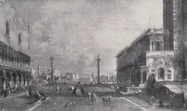 E0591 Francesco Guardi - Piazzetta San Marco - 1927 Stampa - Vintage print