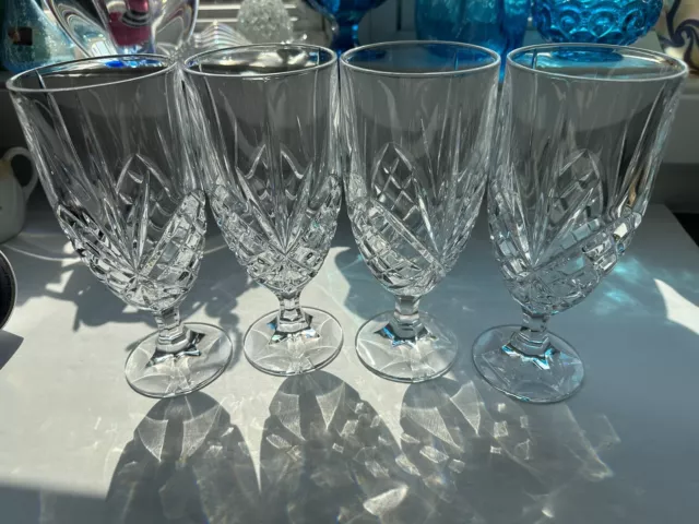 Godinger Shannon Dublin 14 oz Crystal Water/Iced Tea Goblets Set of 4 heavy