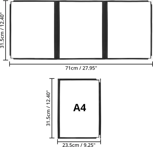 Dreifach Faltbare A4 Menükartenhalter (5 Stück) – Ideal für Gastronomie
