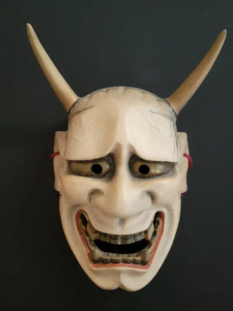 Vintage Japanese Wooden Noh Mask  Hannya mask demon used