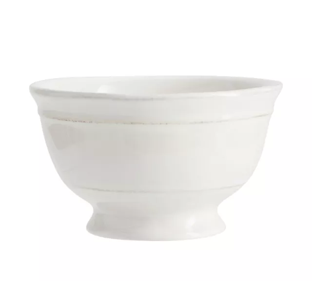 Pottery Barn Cambria Set of 4 Small Footed Serving Bowls in Stone (Off-White)