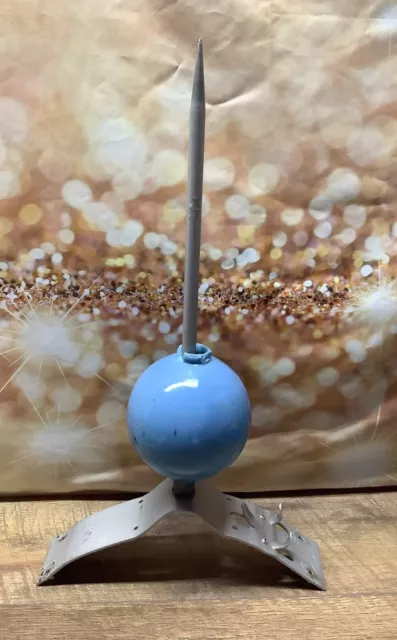 Vintage Robbins Maryville MO Antique Blue Milk Glass Ball Globe Lightning Rod