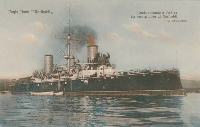 5207) Regia Nave "Garibaldi" - il retro è scritto con data 1915