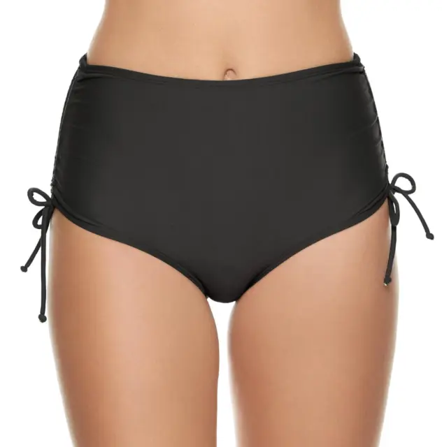 Arizona Black Solid High Waist Swimsuit Bottom Juniors Size L, XXL Msrp $37.00