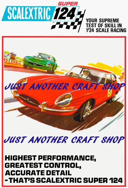 SCALEXTRIC JAGUAR E Type Poster Advert Leaflet Shop Sign A3 Size from ...