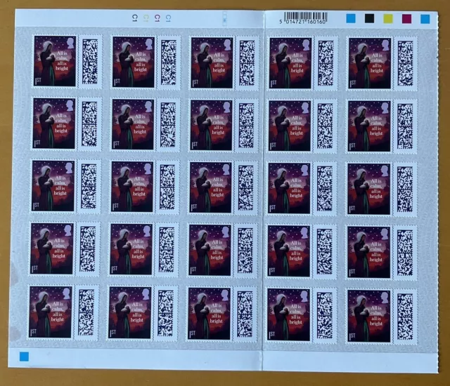 New Royal Mail 1st Class Stamps Christmas 2023 Barcoded x 25