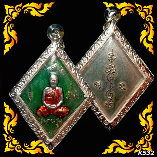 Thai Buddha Phra Amulet Lp Eiam Magic Wat Saphan Sung Be.2558 Talisman Holy K532