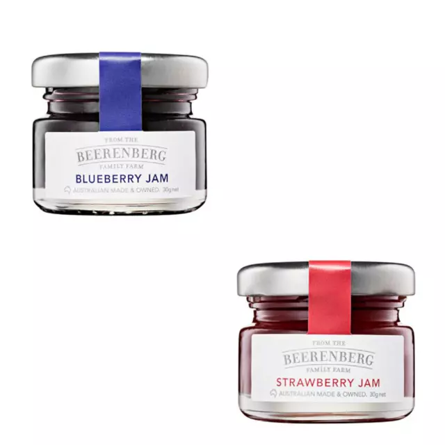 BULK LOT 120 x Beerenberg Mixed Jams Strawberry, Blueberry 30G  | Bnb Supplies