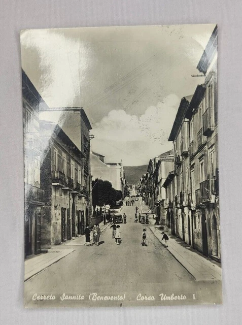 Cartolina Cerreto Sannita Benevento Corso Umberto Fg Vg 1958