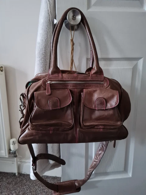 LIN AND LEO Tan Leather Baby Changing Bag