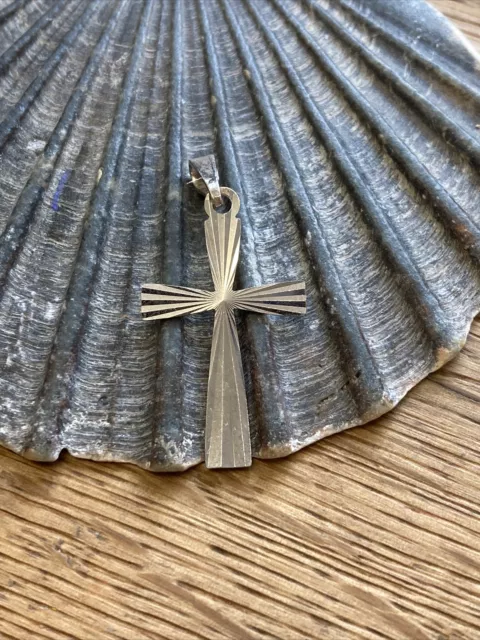 Wunderschöner alter Anhänger Kreuz 835 Silber Silver Kette Taufgeschenk 2280.7