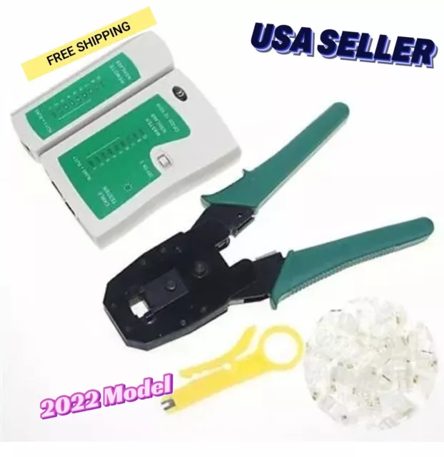 Rj45 Crimping Tool Kit Set For CAT5e/ CAT6 Lan Cable Tester Crimp CrimperW100