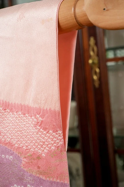 Dear Vanilla Japanese Silk Kimono Women's Robe Gown Authentic Japan Vintage Mint 6