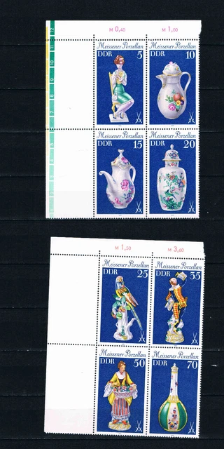 DDR MiNr. 2464 - 2471 vierer Block, Eckrand postfrisch