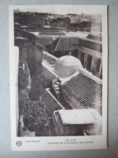 CPA (MAROC) FEZ : LES TOITS DE LA MOSQUEE QUAROUINE. Photo FLANDRIN