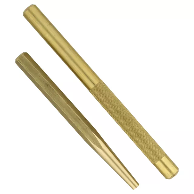 ABN Brass Drift Punch Set - 2pc Non-Marring Brass Chisel Punch for Mechanics