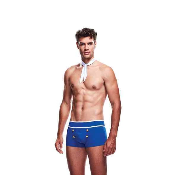 Costume boxer Envy - marinaio blu M - XL blu sexy bianco poliestere
