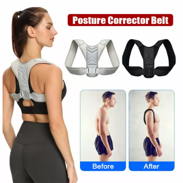 Adjustable Posture Corrector Back Lumbar Support Brace Shoulder Body Belt ①
