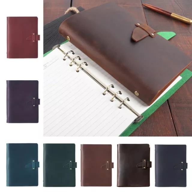 Leather Notebooks Loose Leaf 6 Binder Notepad Men & Women 2