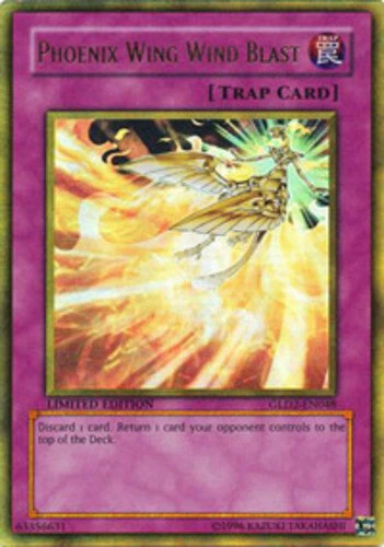 1x (LP) Phoenix Wing Wind Blast - GLD2-EN048 - Gold Rare - Limited Edition  YuGi