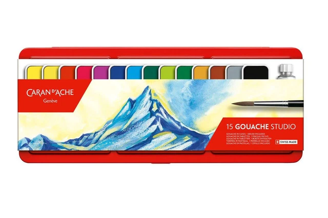 Caran D'ache Gouache Studiobox verschiedene Farben 15er Set