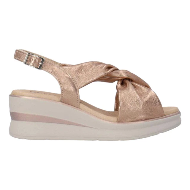 Ballerine Pitillos In Pelle Traforata Oro Con Zeppa 5 Cm - Décolleté Donna Eleganti E Comode
