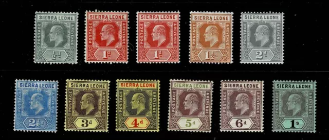 SIERRA LEONE 1907 SET TO 1s MOUNTED MINT