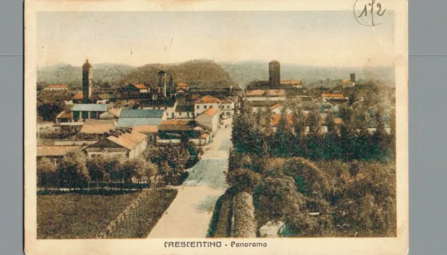 Vercelli Crescentino panorama F. piccolo  spedita franc. asp.